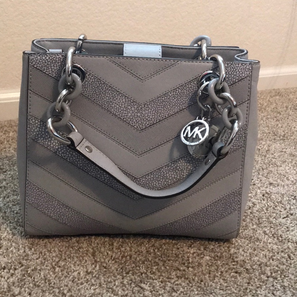 Michael Kors Purse Patterned Gray Chain